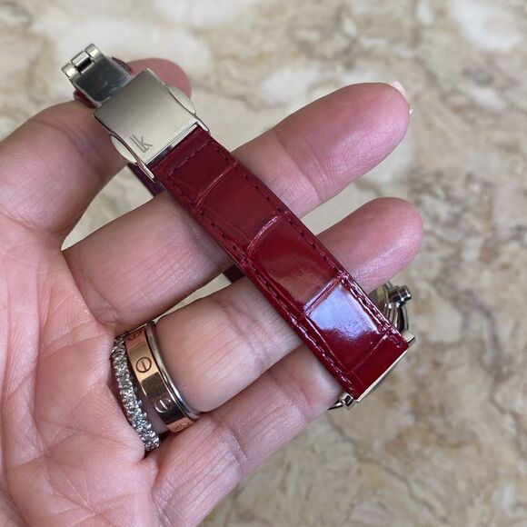 Rare SEIKO Lukia Solar Analog Chronograph Watch Red Croc Deployment Clasp in Box - Picture 9 of 13